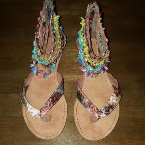 Nine West multi strap/multi color sandals